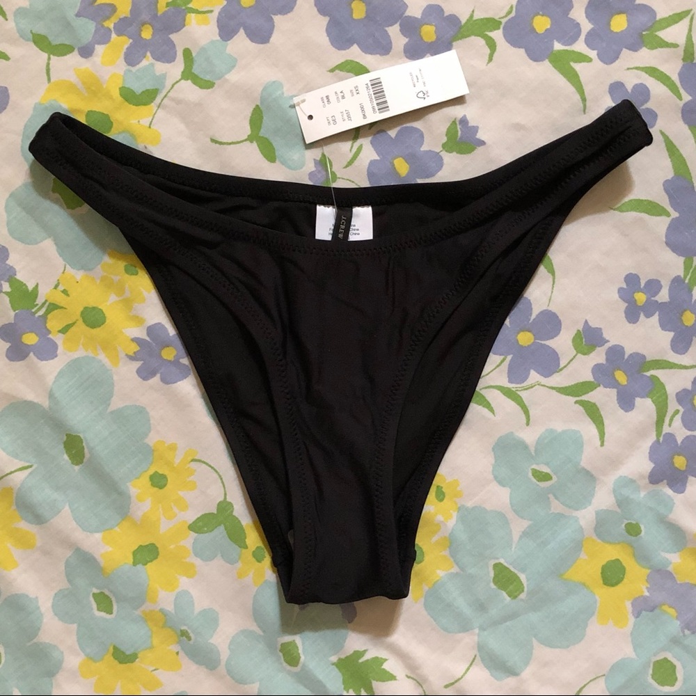 JCrew 1989 high-leg bikini bottom XXS Black